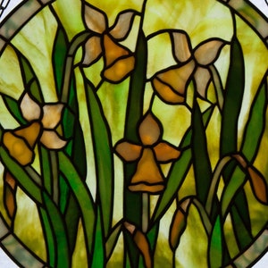 Round Daffodils Stained Glass Pattern.© David Kennedy Designs. - Etsy