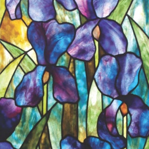 Moody Iris Stained Glass Pattern. © David Kennedy Designs.