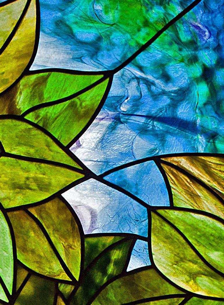 Blue Hydrangea Stained Glass Pattern. © David Kennedy Designs. - Etsy