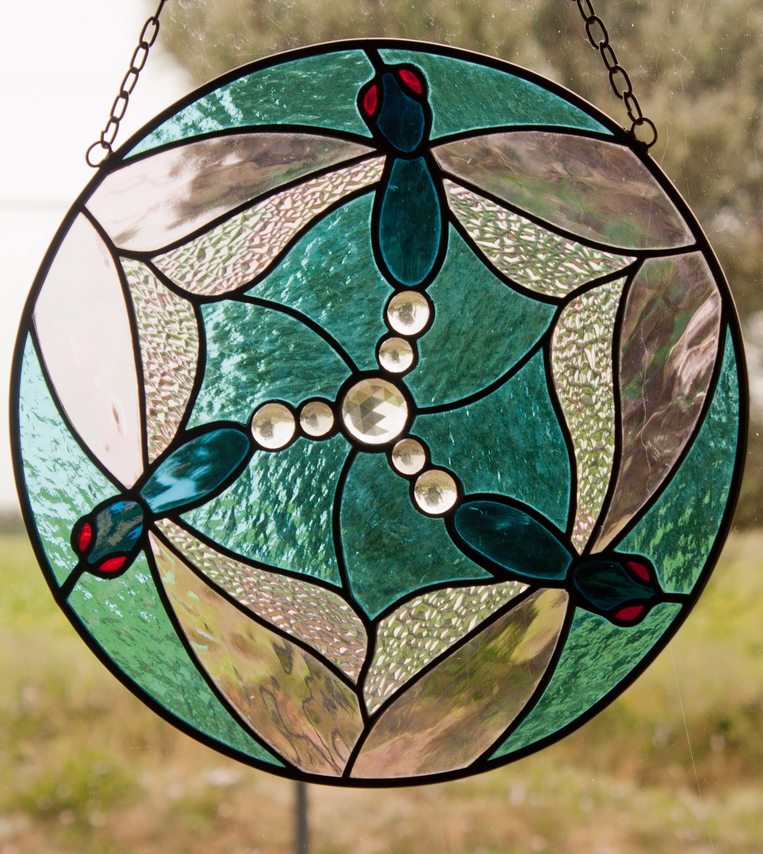 Dragonfly Mandala Stained Glass Pattern C David Kennedy Etsy
