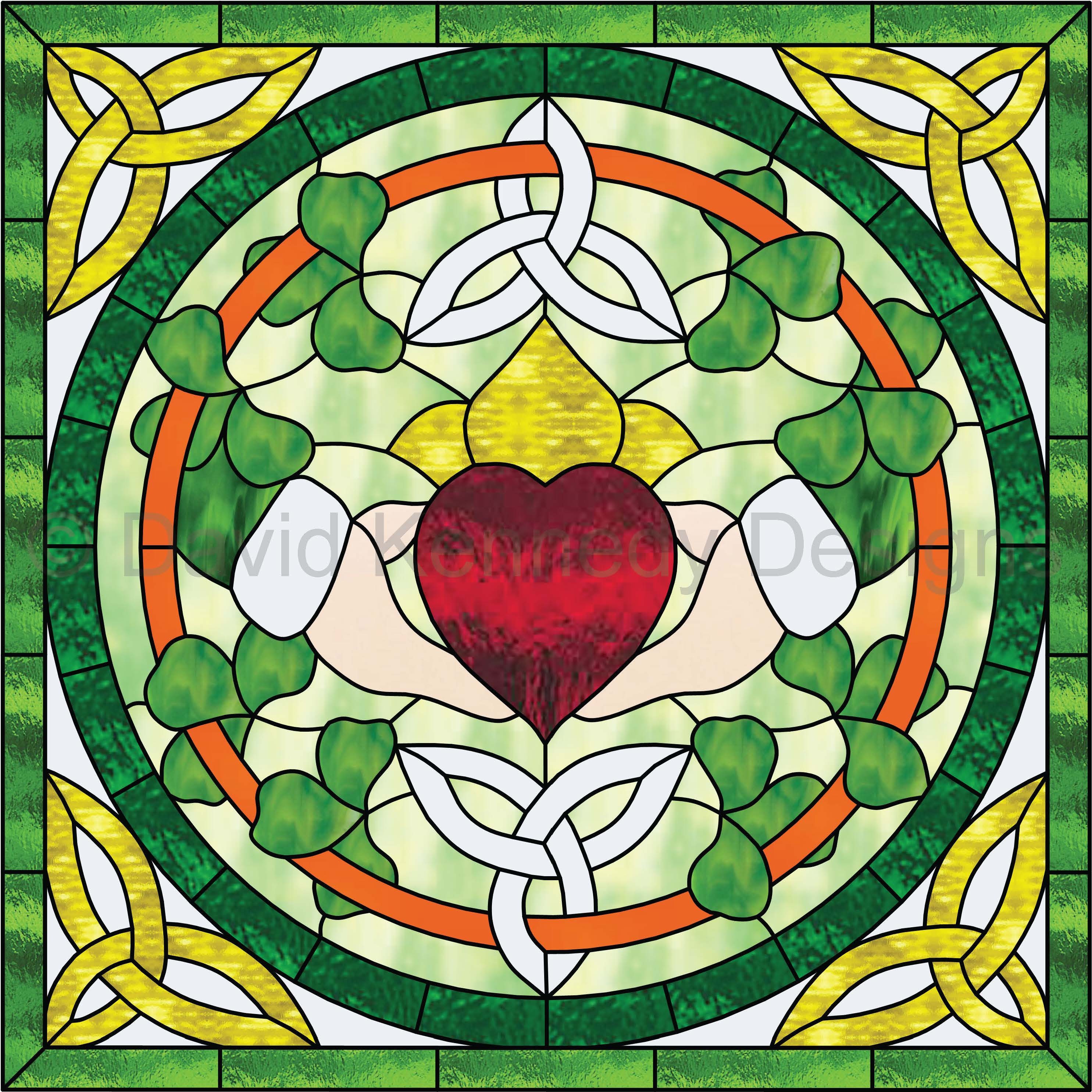 Triquetra Claddagh Stained Glass Pattern C David Kennedy Etsy Australia