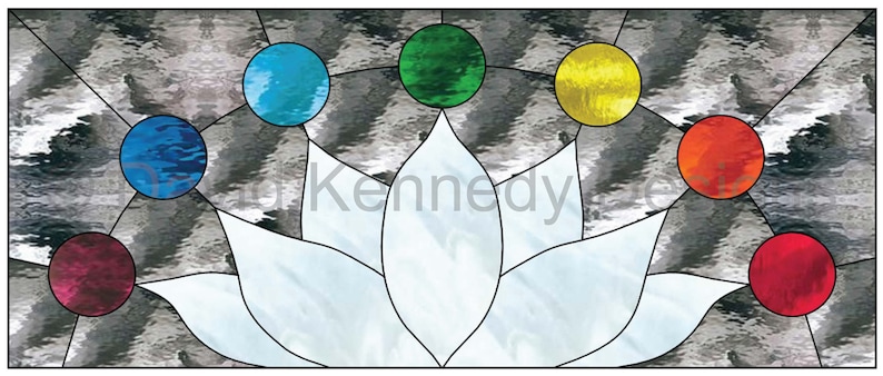 Reiki Rectangle Stained Glass Pattern .\u00a9 David Kennedy Designs