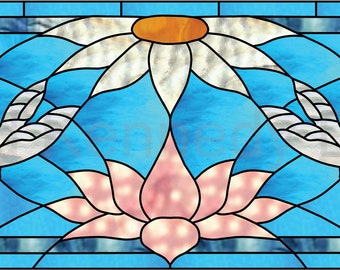 Small Dragonfly Transom Stained Glass Pattern. © David Kennedy Designs.