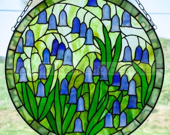 Bluebells 2 Stained Glass Pattern.© David Kennedy Designs.