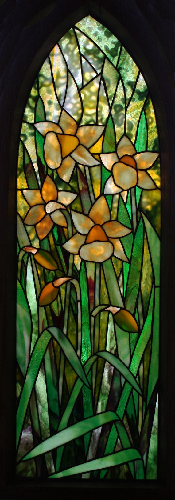 Gothic Daffodil Stained Glass Pattern C David Kennedy Designs Etsy Gothic Daffodil Stained Glass Pattern C David Kennedy Designs Etsy
