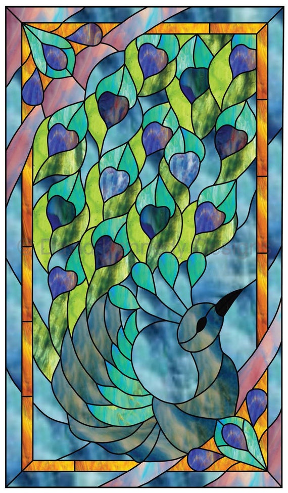 Bluebells 2 Stained Glass Pattern.© David Kennedy Designs.