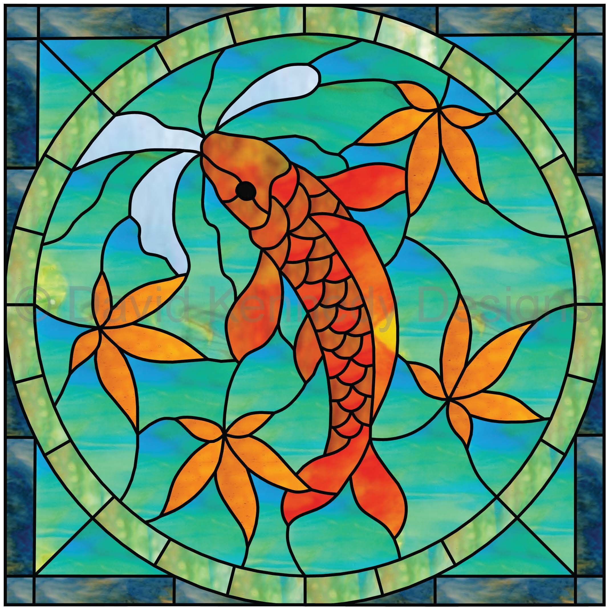 Koi With Maple Leaves Stained Glass Pattern C David Kennedy Etsy Canada Koi With Maple Leaves Stained Glass Pattern C David Kennedy Etsy Canada