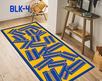Alfombra retro Blockbuster, decoración nostálgica de los 90, alfombra Blockbuster, impresión digital