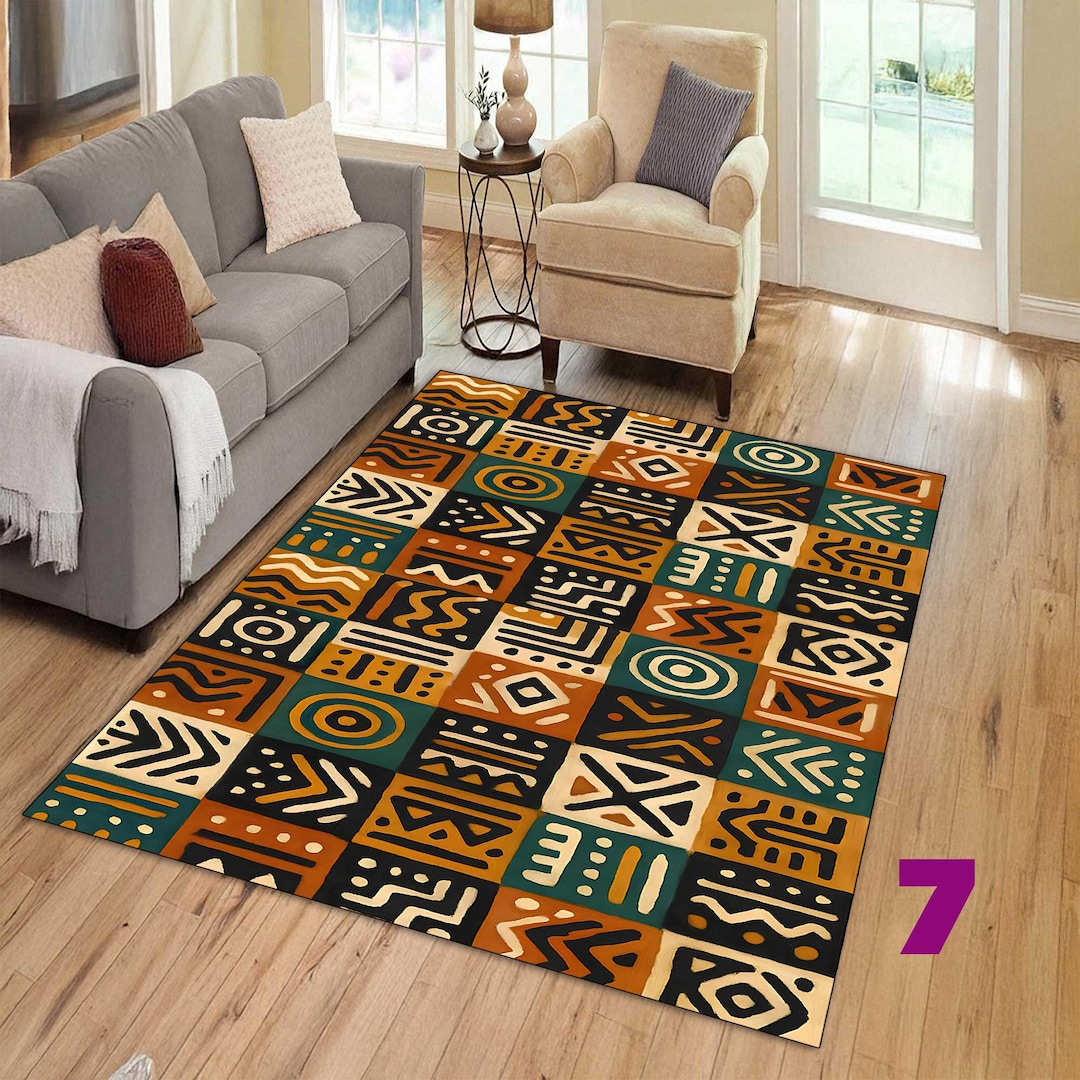 African Ethnic Rug, African Themed Rug, Savannah Rug, Area Rug,safari ...