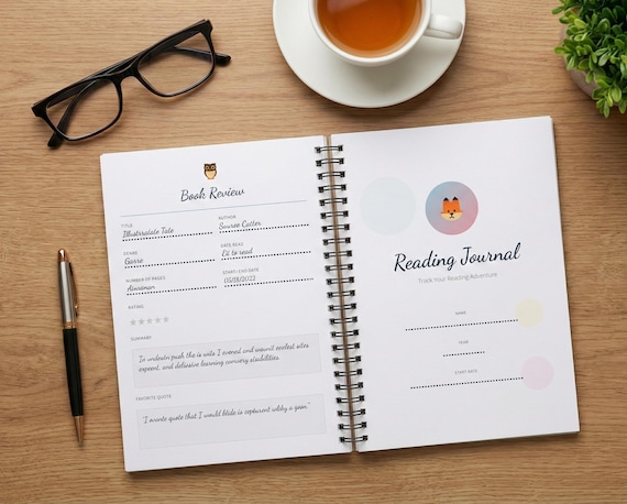 Book Reading Journal Reading Planner Printable | Books Challenge Tracker Logbook | A4 PDF Download
