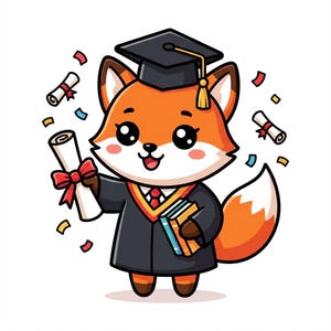 20 Animal Graduation Clipart PNG Bundle, Cartoon Vector Art, Digital Download for Grads
