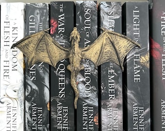 3D Printed Dragon Book Hugger - Fantasy Bookshelf Decor