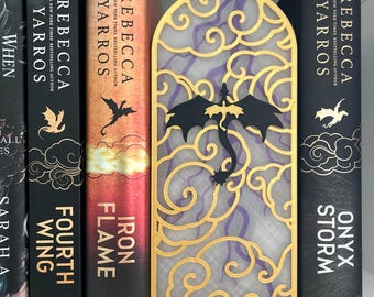 3D Printed Dragon Stained Glass Book Nook, Fourth Wing Inspired, Romantasy Lovers