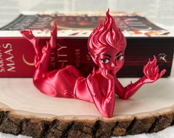 Fire Sprite Figurine - Crescent City Inspired Lehabah - Fantasy Bookish Decor - Bookshelf Decor
