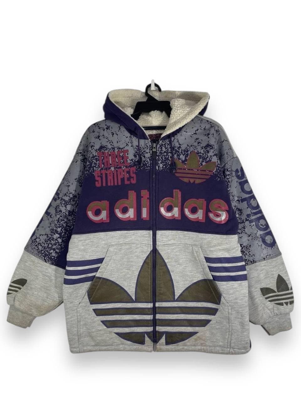 Vintage 90s Adidas Big Logo Hoodie Size M - Etsy