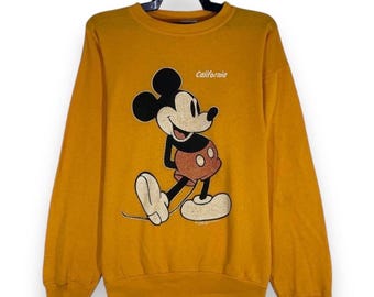 Bluza z nadrukiem Myszki Miki z lat 90. w kolorze lustrzanym, rozmiar L
