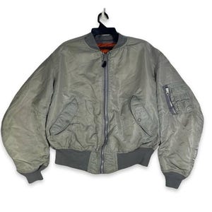 Vintage 90s alpha industries ma-1 bomber jacket sweatshirt jumper pullover size L