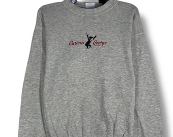 Sudadera vintage de los años 90 con diseño de mono de Jorge el curioso, talla M