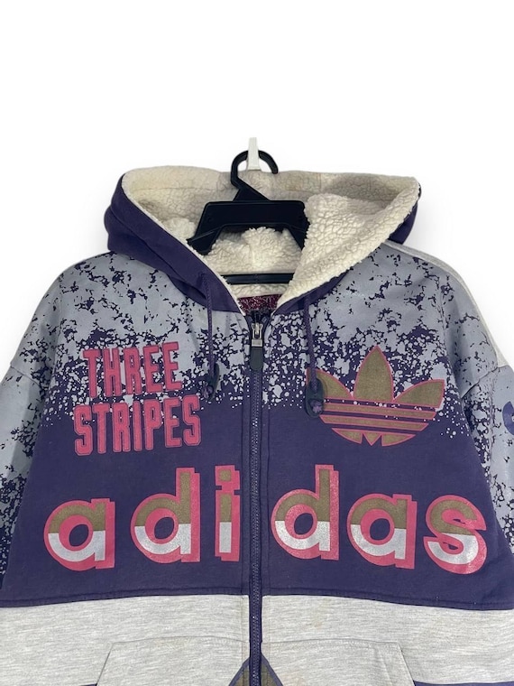 Vintage 90s Adidas Big Logo Hoodie Size M - Etsy