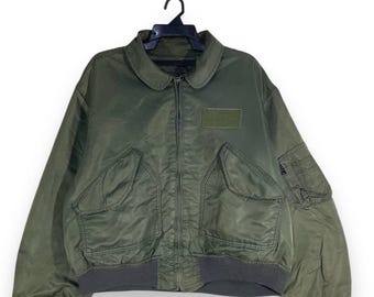 Vintage 90s Alpha Industries Embroidered Logo Army Navy Surplus MA