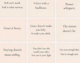 Set afdrukbare citaten met zachte kracht, minimalistisch vrouwelijk galerijdecor (digitale download)