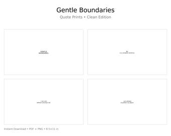 Minimalistische citaatafdrukken | Zachte grenzen, zwart-wit (pdf + png-bestand, 8,5 x 11 inch)