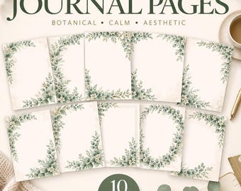 Druckbare Eukalyptus Seiten – ruhiges Schreibpapier – Instant Download