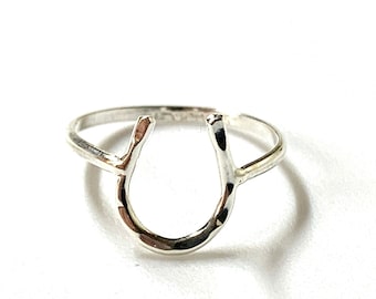 Horseshoe Ring - Hammered in Sterling .925 Silver