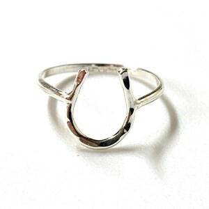 Horseshoe Ring Hammered in Sterling .925 Silver image 5