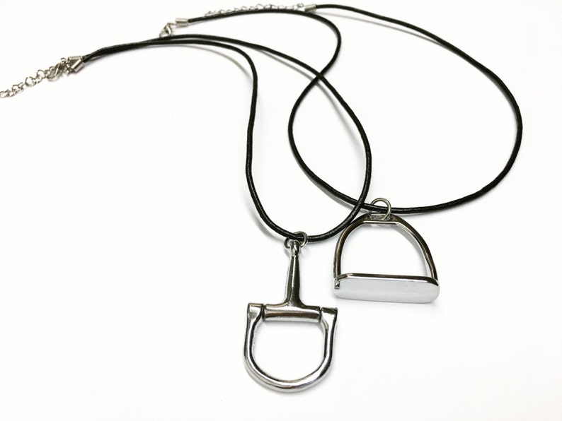 Horse Stirrup or Snaffle Necklace Genuine Leather Horses - Etsy