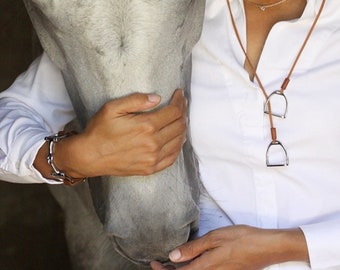 Horse Necklace Equestrian Jewelry Horset Bit and Stirrup Necklace