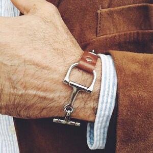 Bracciale in pelle da uomo, Bracciale con punta equestre, Bracciale da uomo, Gioielli da uomo, Bracciale in pelle, Regalo da uomo