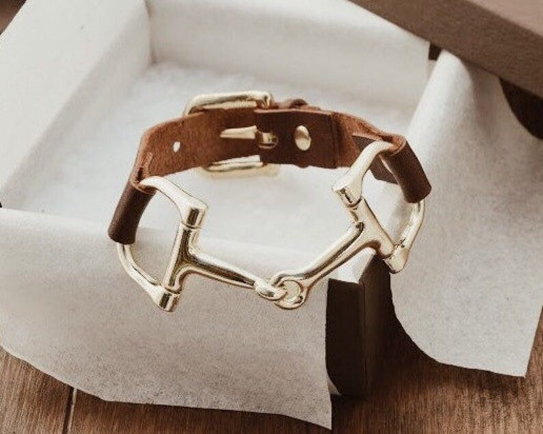 Leather Bracelet for Women with Silver Horse Bit Etsy