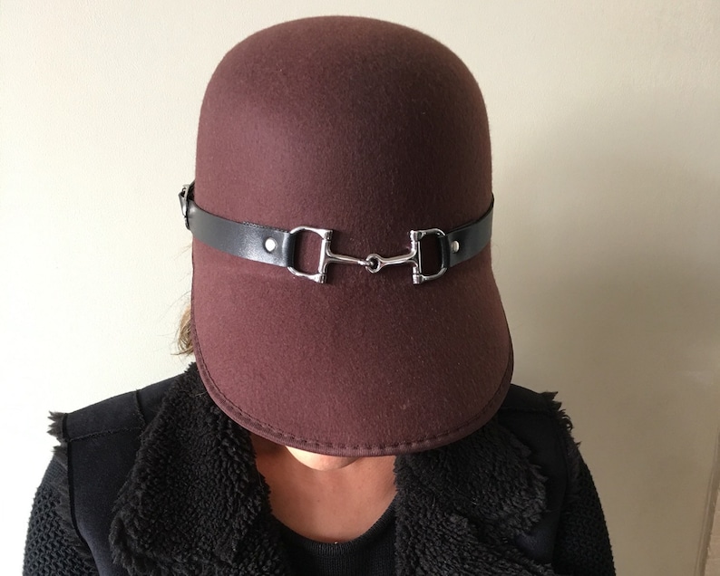 New equestrian visor horseman hat fashion cap with the button Etsy