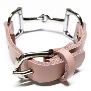 Soft Pink Equestrian Bracelet, Horse Bracelet, Silver Snaffle Bracelet, Snaffle Bit Bracelet, Gift For Her image 2