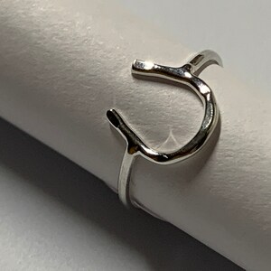 Horseshoe Ring Hammered in Sterling .925 Silver image 6