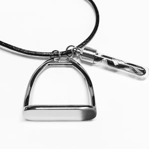 Horse Hair Necklace Featuring a Stirrup Pendant