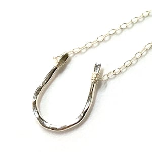 Large Horseshoe Necklace - Hammered in Sterling .925 Silver