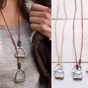 Horse Necklace Equestrian Jewelry Horset Bit and Stirrup Necklace