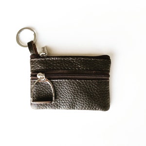 Credit Card Holder, Leather Coin Purse Pouch, featuring Horse Stirrup or Snaffle Bit Charm zdjęcie 4