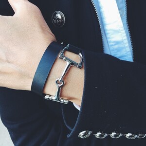 Equestrian Double Wrap Bit Bracelet, Horse Bracelet, Leather Horse Bracelet, Snaffle Bit Bracelet