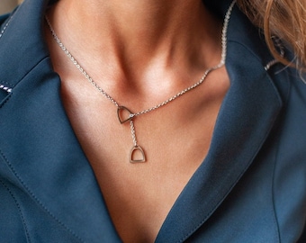 Stainless Steel Double Stirrup Necklace