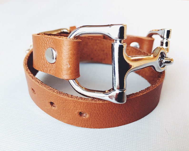 Equestrian Double Wrap Bit Bracelet Horse Bracelet Leather Etsy