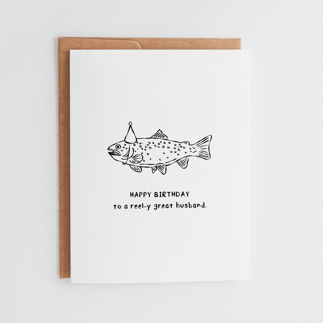 Funny Fishing Birthday Card for Husband, Reel-y Great Husband Card ...