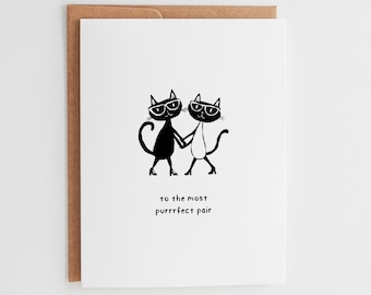 To the Most Purrrfect Pair | Funny Cat Couple Card #138