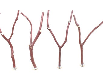 Manzanita Bird Perches Set of 4  All Natural* 11" long 1/2" to 1/4"