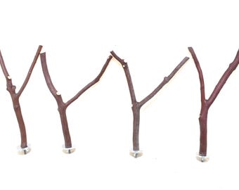 Manzanita Bird Perches Set of 4  All Natural* 9" to 10" long 1/2" to 1/4"