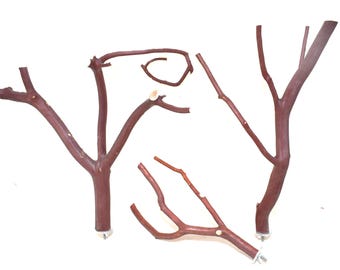 Manzanita Bird Perches Set of THREE - All Natural * 10" to 14" Long 1" - 1/4"