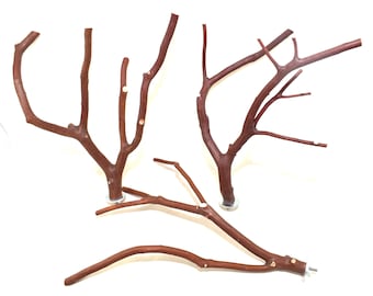 Manzanita Bird Perches Set of THREE Multibranch - All Natural, Oven Cured * Perfect