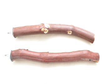 Manzanita Bird Perches Set of Two Single Branch with Hardware  * Nice !